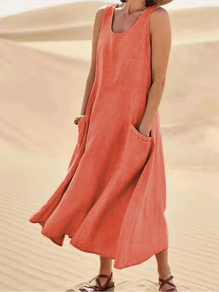 Women Casual Maxi Dress with Pockets | Lucy