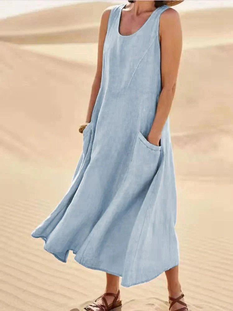 Women Casual Maxi Dress with Pockets | Lucy