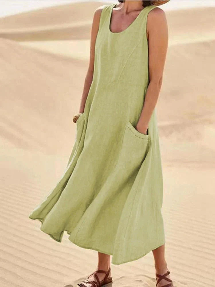 Women Casual Maxi Dress with Pockets | Lucy