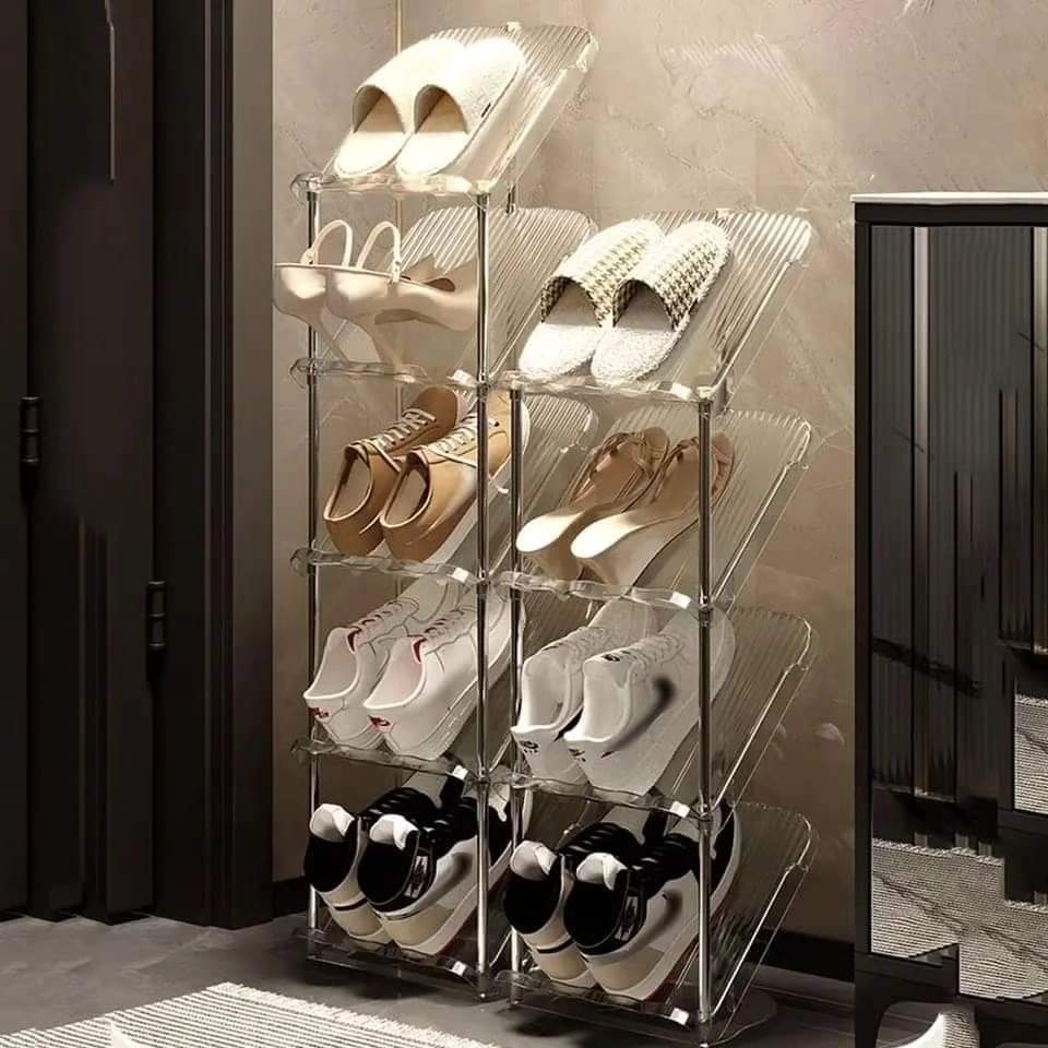 Multi-Tier Shoe Rack Organizer – Stackable Transparent Shoe Storage with Removable Shelves for Entryway or Closet 0