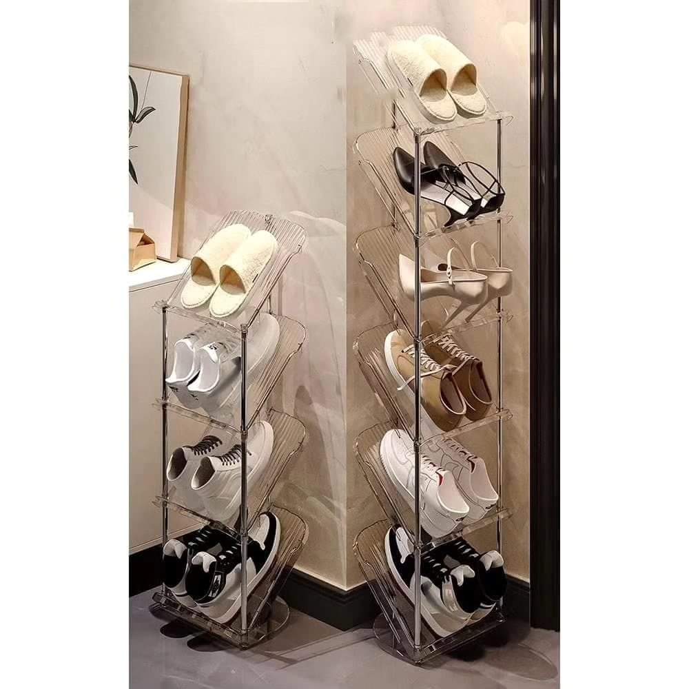 Multi-Tier Shoe Rack Organizer – Stackable Transparent Shoe Storage with Removable Shelves for Entryway or Closet 1