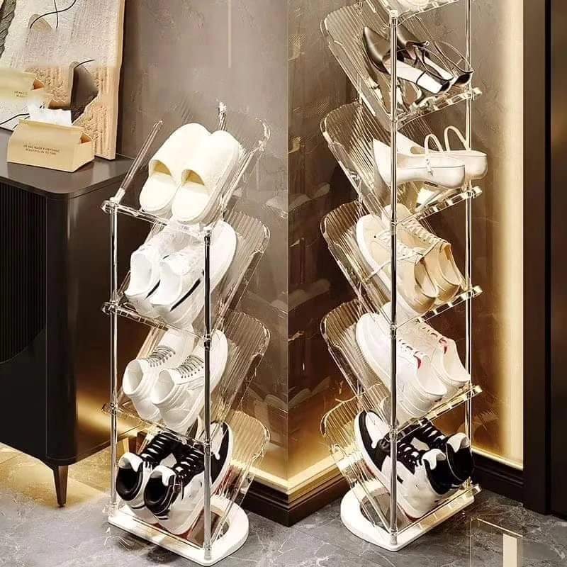 Multi-Tier Shoe Rack Organizer – Stackable Transparent Shoe Storage with Removable Shelves for Entryway or Closet 2
