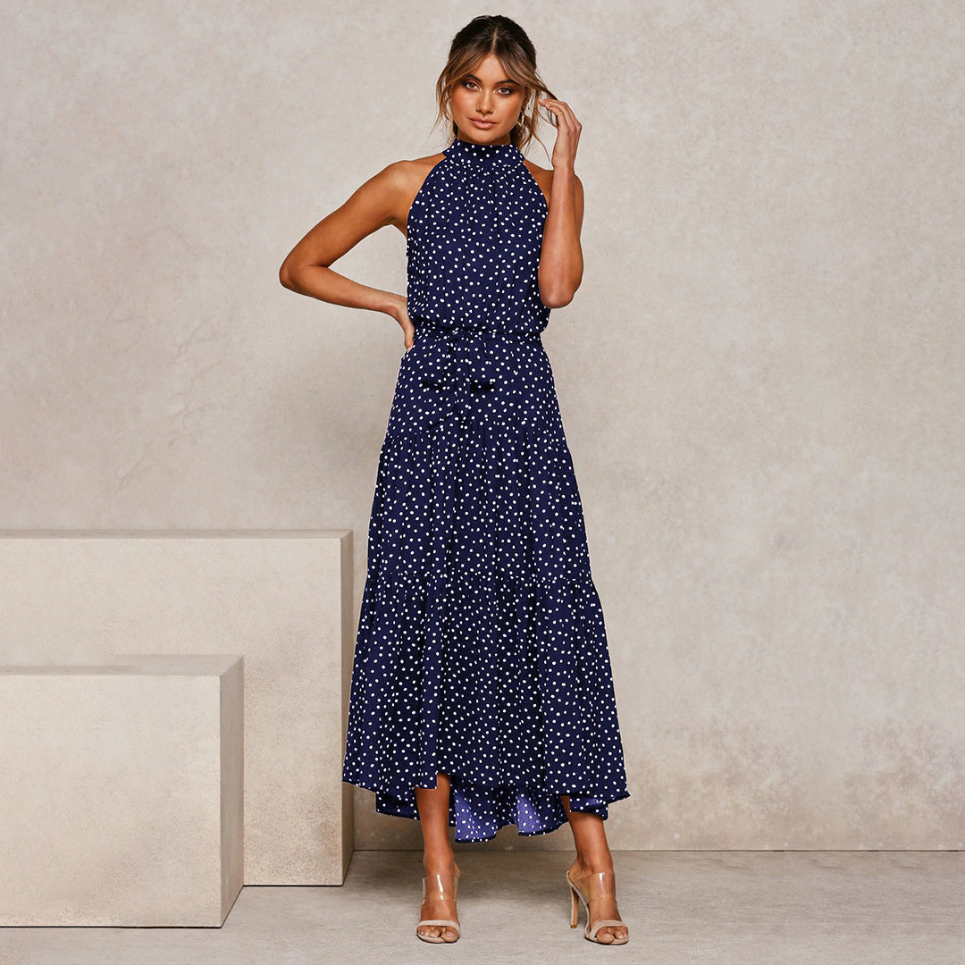 Women Polka Dot Halter Dress | Selena