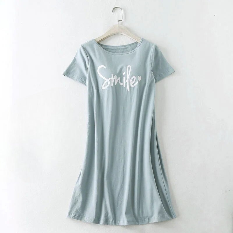 Women Smile Graphic T-Shirt Dress | Clara