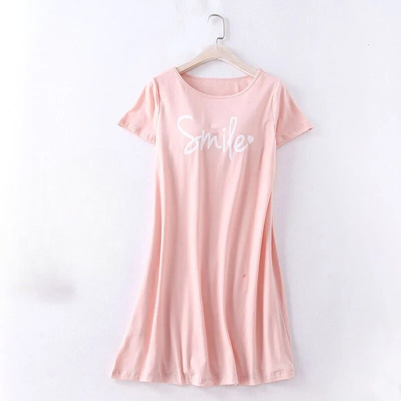 Women Smile Graphic T-Shirt Dress | Clara