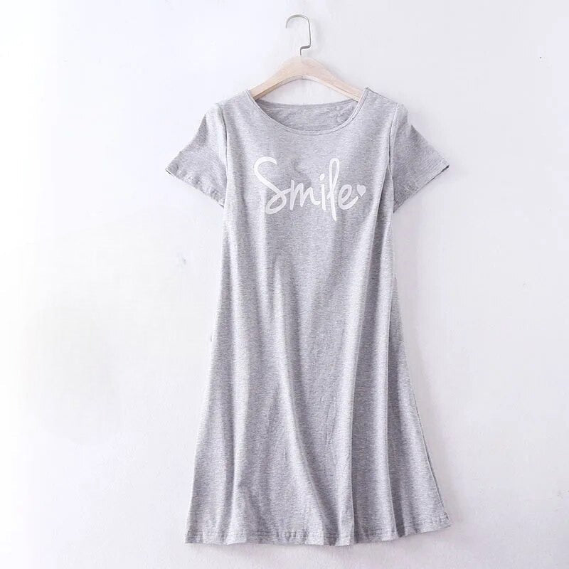 Women Smile Graphic T-Shirt Dress | Clara