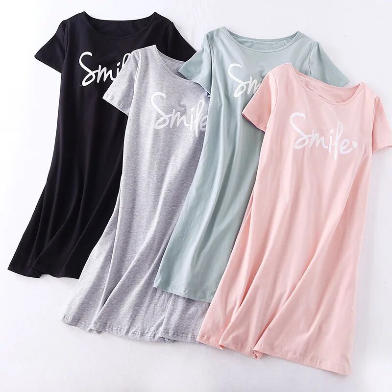 Women Smile Graphic T-Shirt Dress | Clara