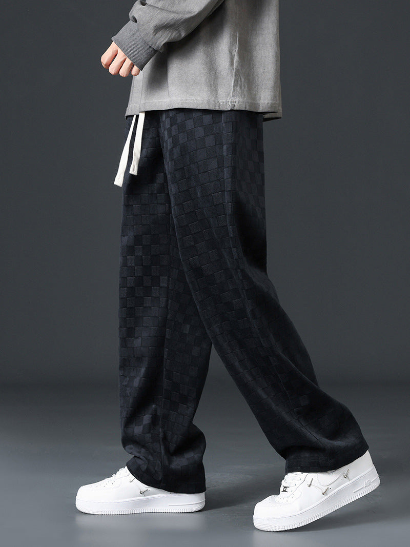 Men's Checkerboard Wide-Leg Pants | Alford