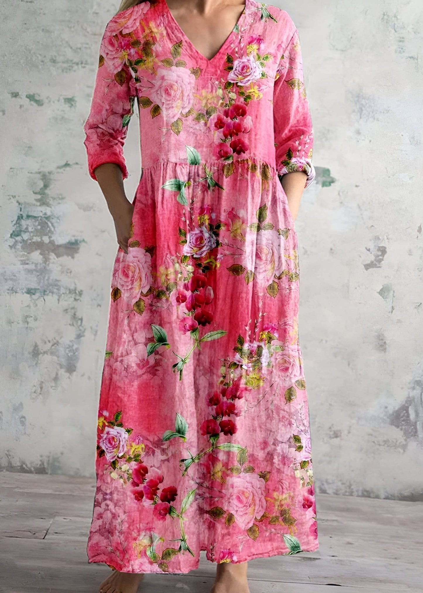 Variant image for Women Maxi Dress Floral Print Polyester | Tiana-31