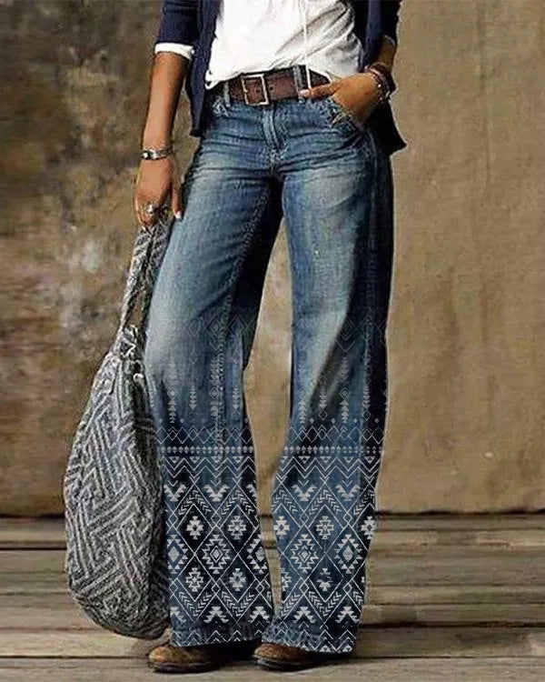 Variant image for Women Bootcut Jeans Blue Polyester | Artistic Flair-41