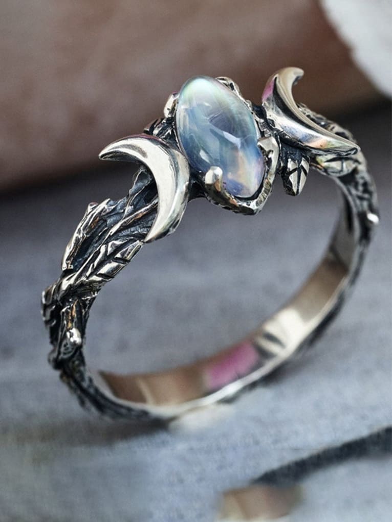 Women Gemstone Ring Silver Alloy | Celestial Charm-2