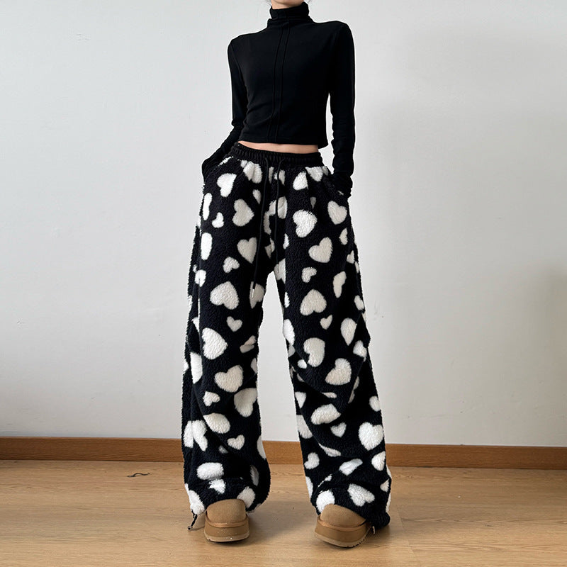 Women Jogger Pants Black Lamb's Wool | Casual Comfort-4