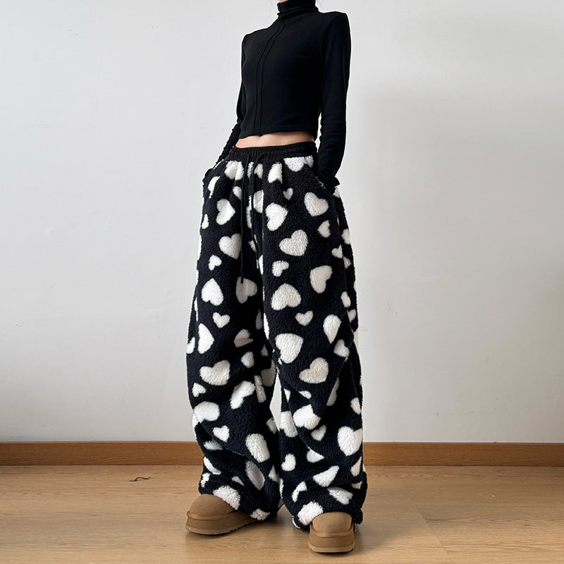 Women Jogger Pants Black Lamb's Wool | Casual Comfort-3