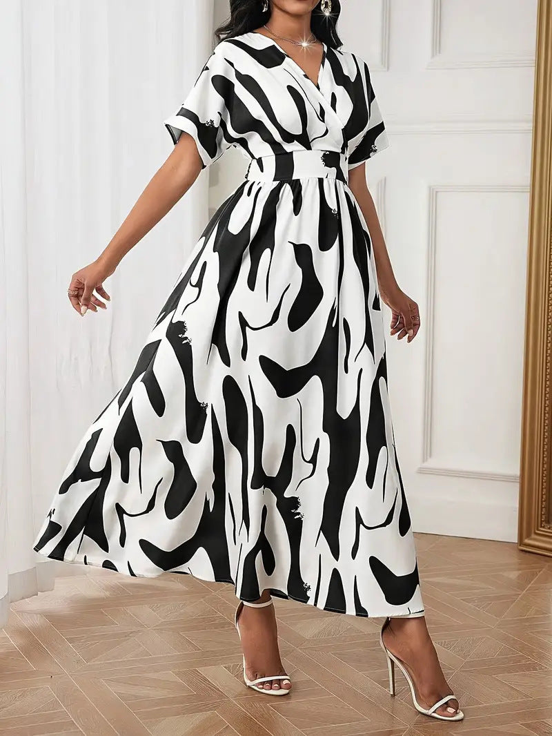 Bold Abstract Wrap Maxi Dress | Raelin