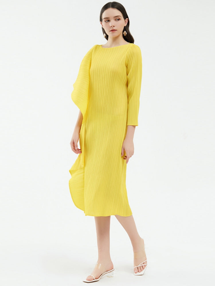 Women Midi Dress Blue Polyester | Coleen-3