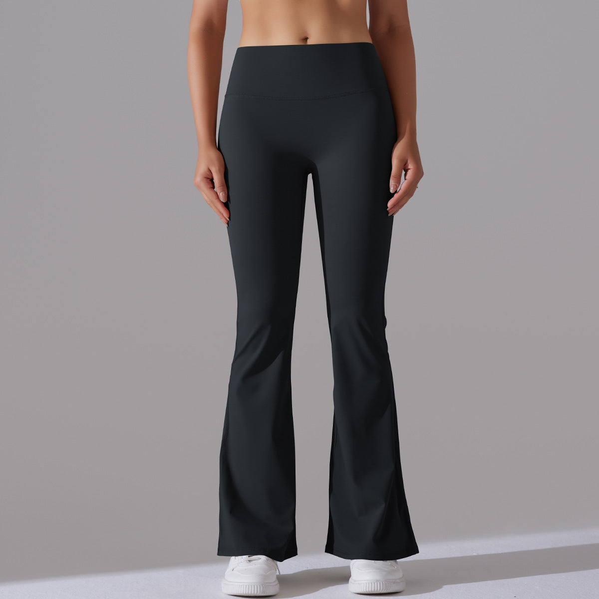 Women Flare Leggings Black Nylon | Fitness Chic-3