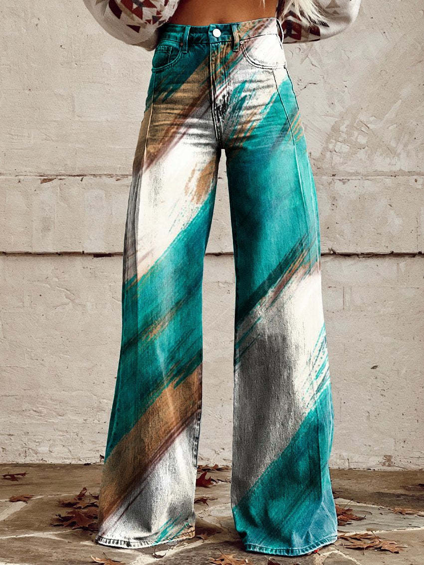 Variant image for Women Wide Leg Pants Geometric Print Polyester | Urban Chic-13
