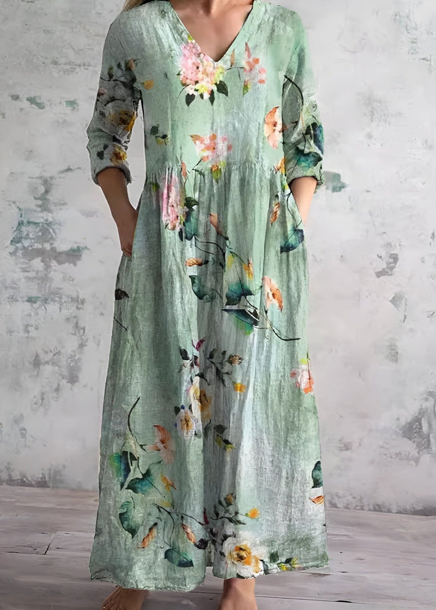 Women Maxi Dress Floral Print Polyester | Tiana-6
