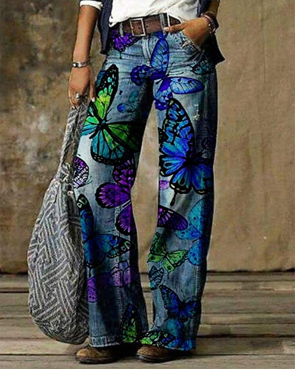 Variant image for Women Bootcut Jeans Blue Polyester | Artistic Flair-25