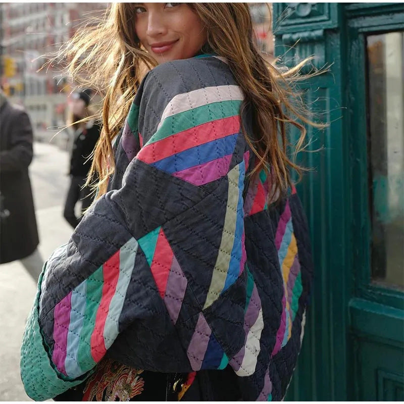 Women Bohemian Patchwork Quilted Jacket | Thelma