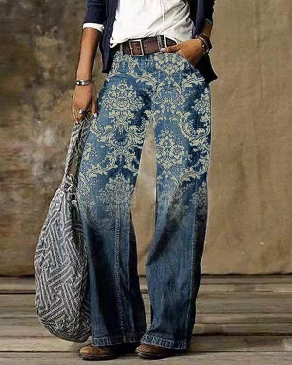 Women Bootcut Jeans Blue Polyester | Artistic Flair-4