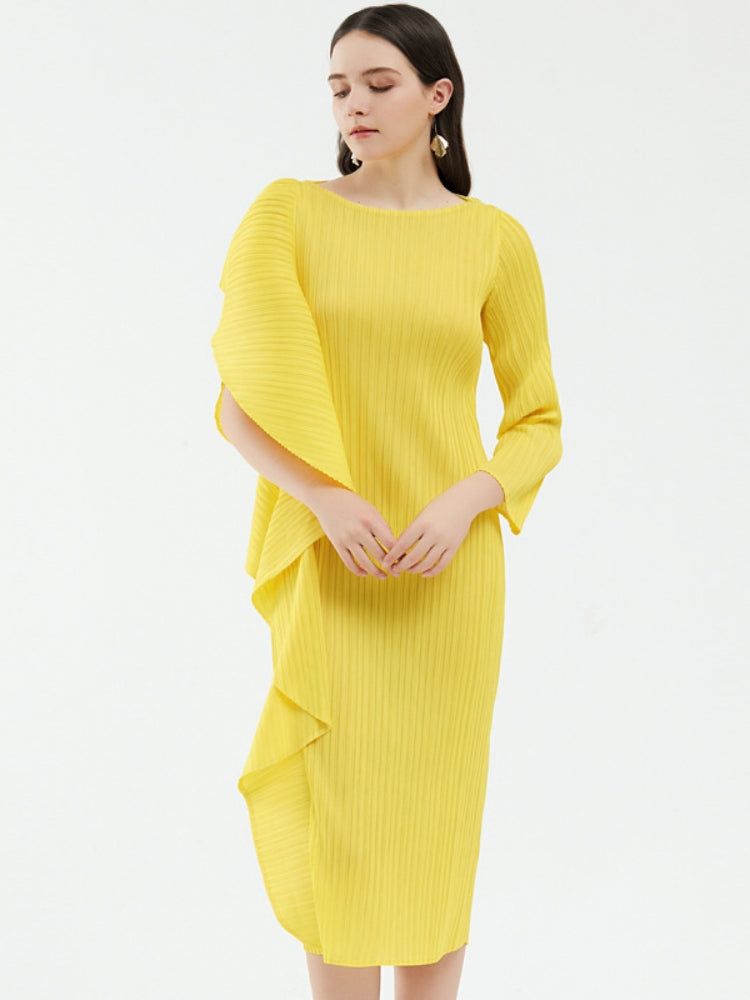 Women Midi Dress Blue Polyester | Coleen-2