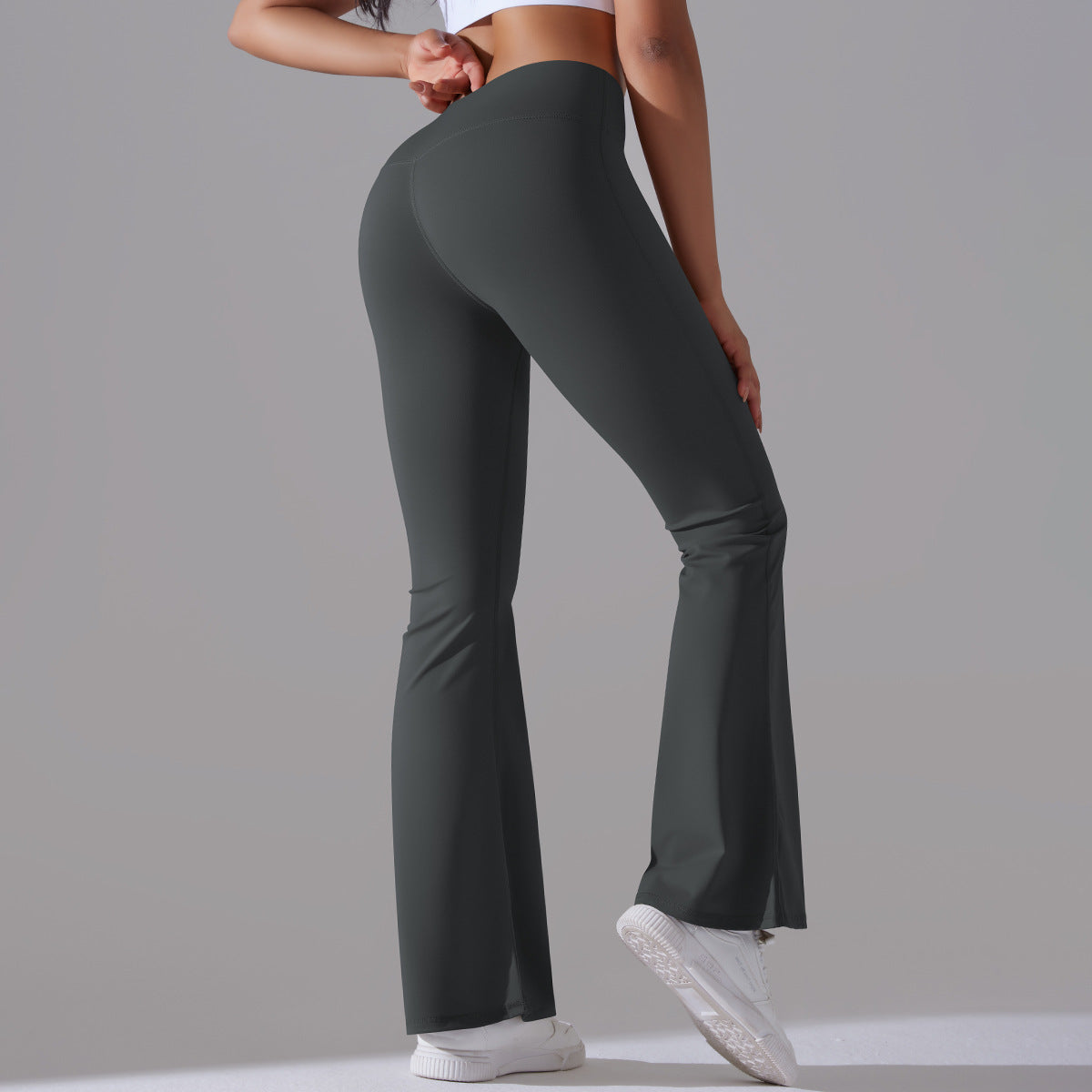 Variant image for Women Flare Leggings Black Nylon | Fitness Chic-17