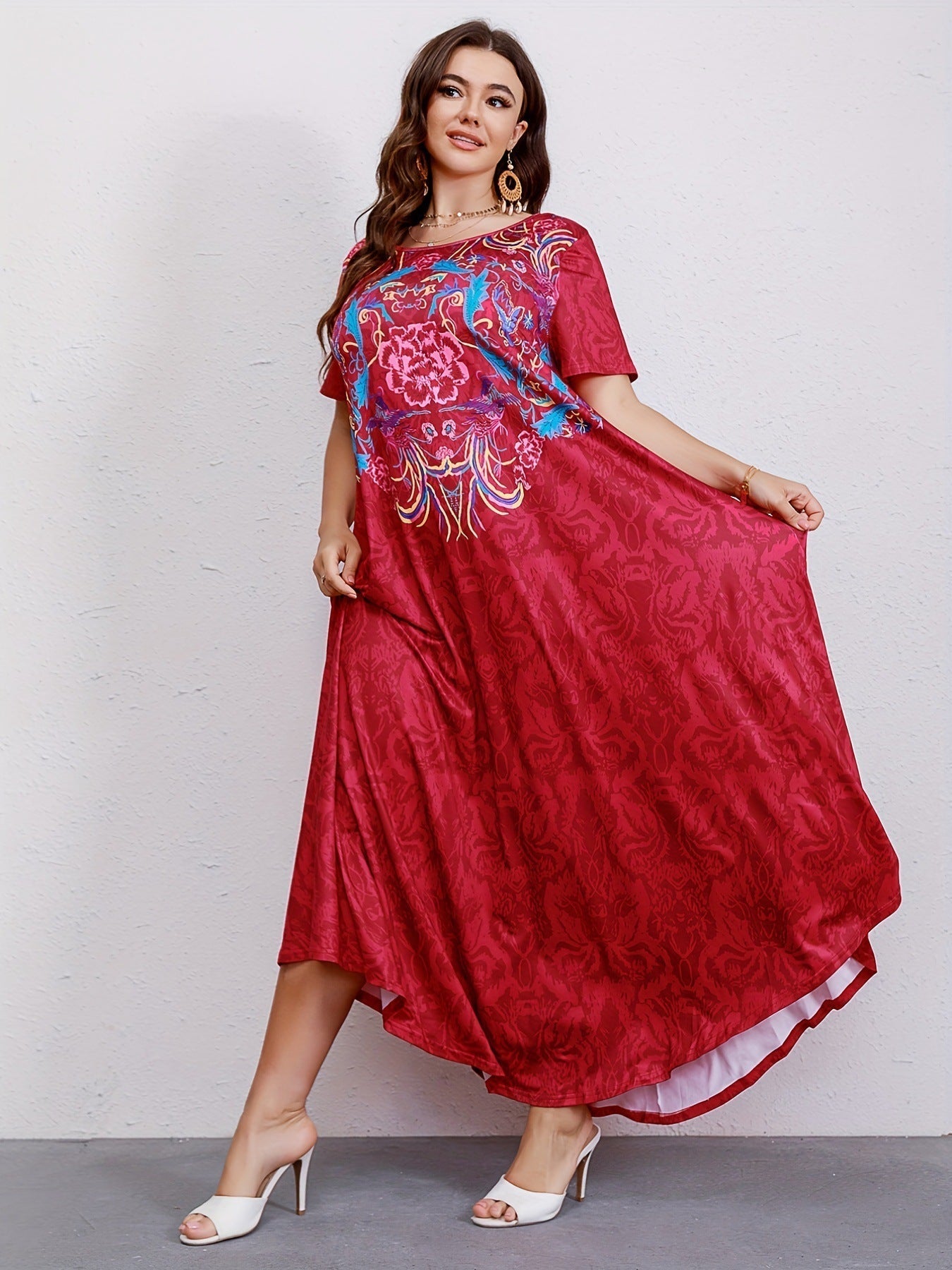 Women Elegant Floral Panel Maxi Dress | Nayeli