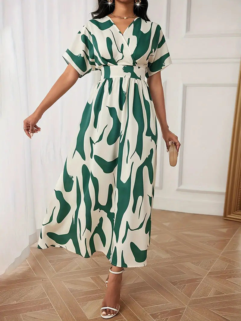 Bold Abstract Wrap Maxi Dress | Raelin