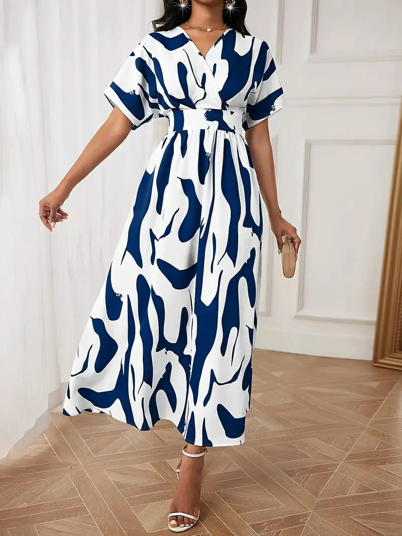 Bold Abstract Wrap Maxi Dress | Raelin