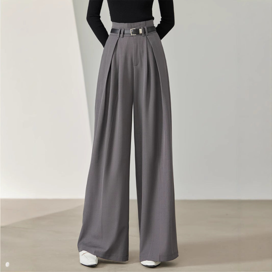 Women Wide Leg Pants Black Spandex Polyester | Elegant Style-2