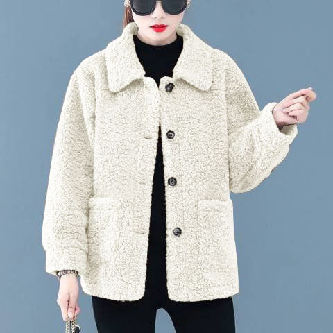 Women Short Jacket Brown Polyester | Autumn Elegance-5