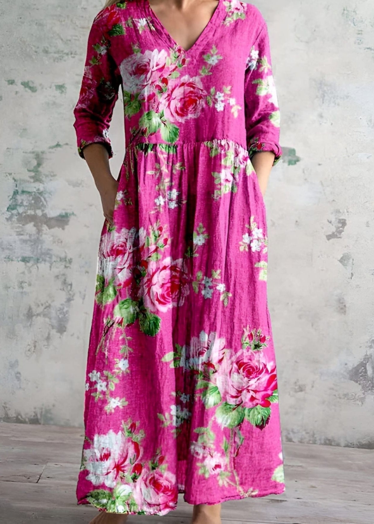 Variant image for Women Maxi Dress Floral Print Polyester | Tiana-19