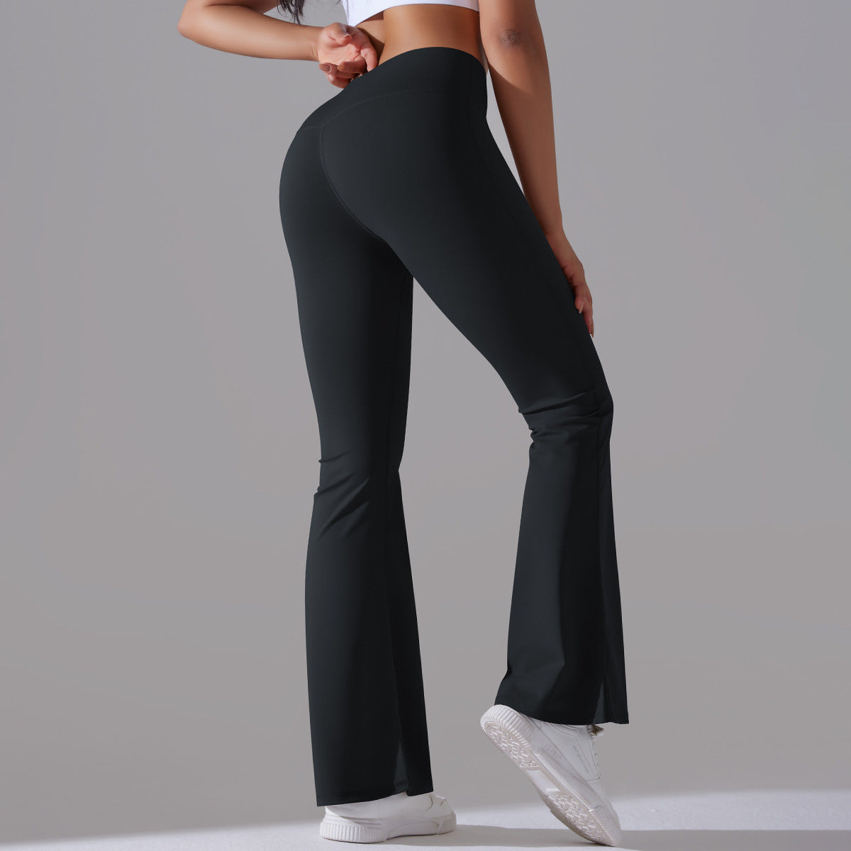 Variant image for Women Flare Leggings Black Nylon | Fitness Chic-1