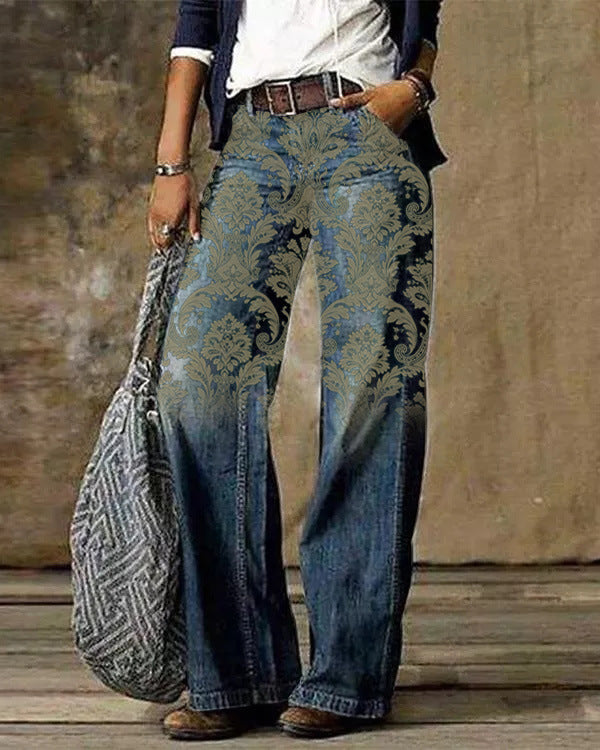 Variant image for Women Bootcut Jeans Blue Polyester | Artistic Flair-9
