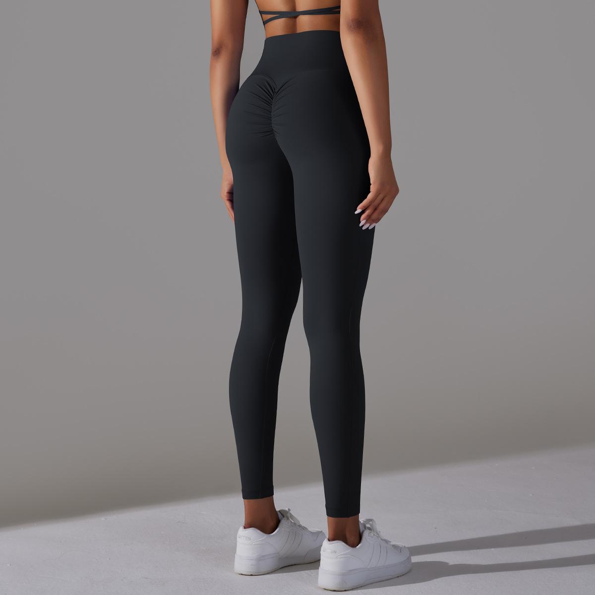 Women Leggings Black Spandex Nylon with Pockets | Active Comfort-3