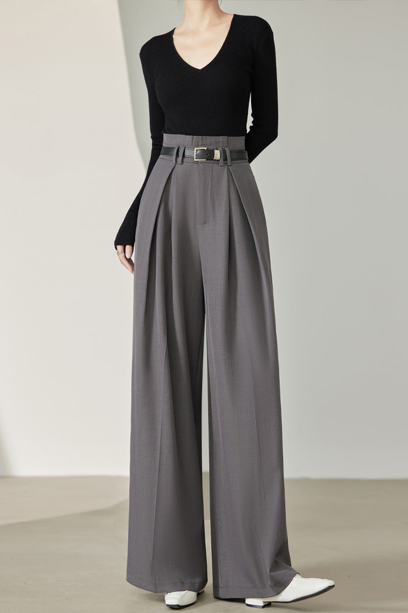 Variant image for Women Wide Leg Pants Black Spandex Polyester | Elegant Style-5