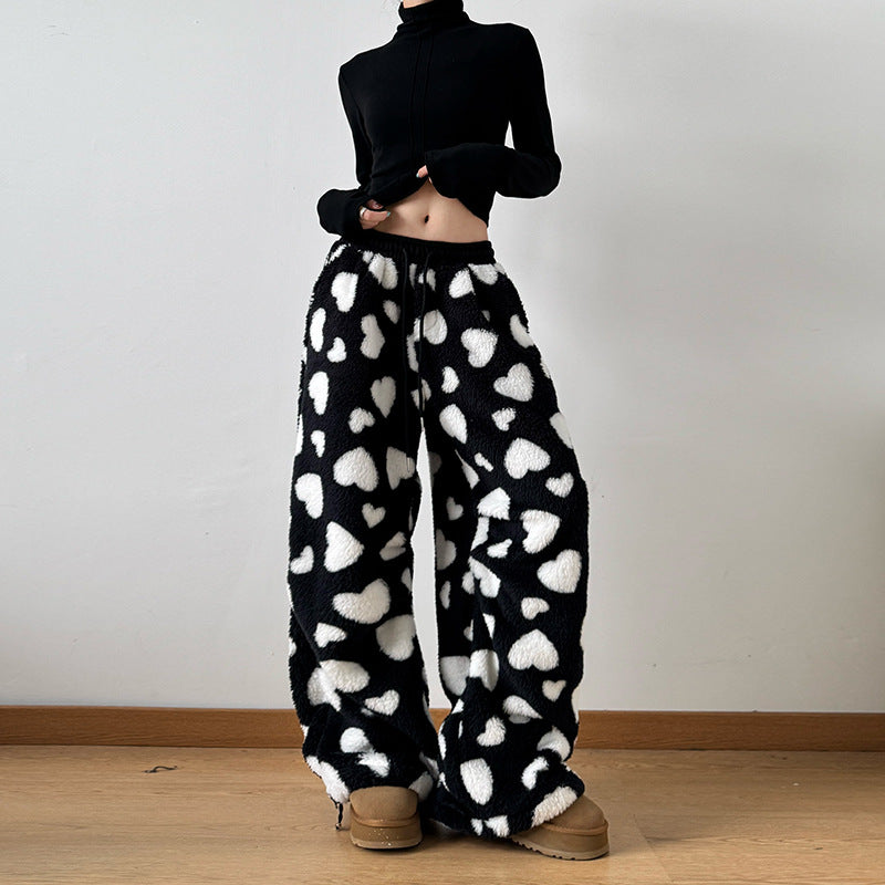 Women Jogger Pants Black Lamb's Wool | Casual Comfort-2