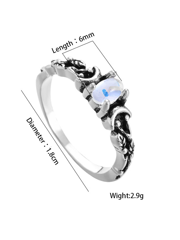 Women Gemstone Ring Silver Alloy | Celestial Charm-4