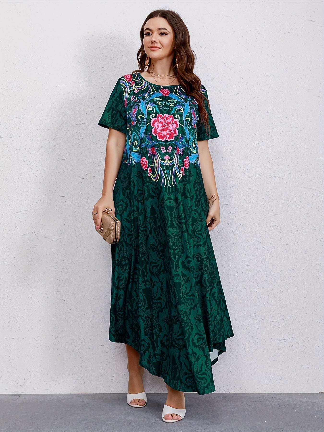 Women Elegant Floral Panel Maxi Dress | Nayeli