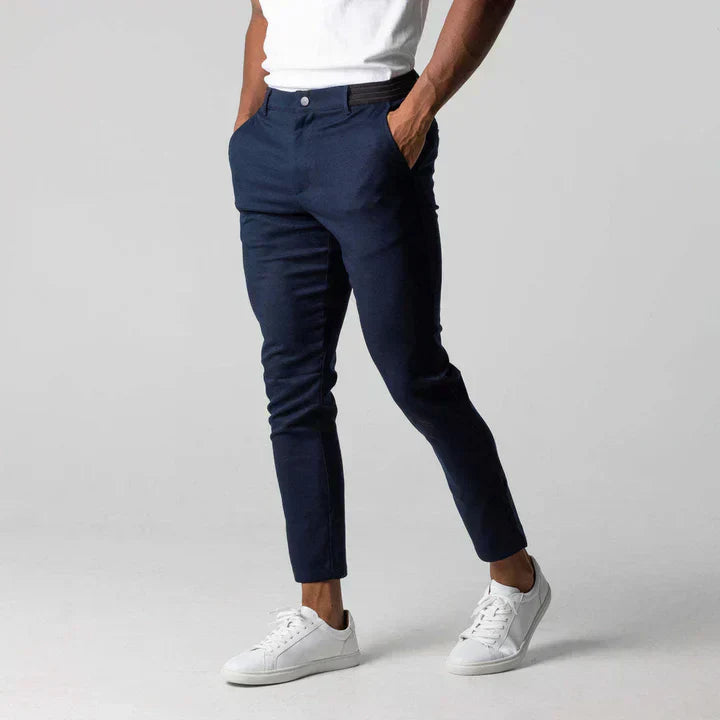 Variant image for Men Slim Fit Chino Pants Beige Cotton | Kjeld-17