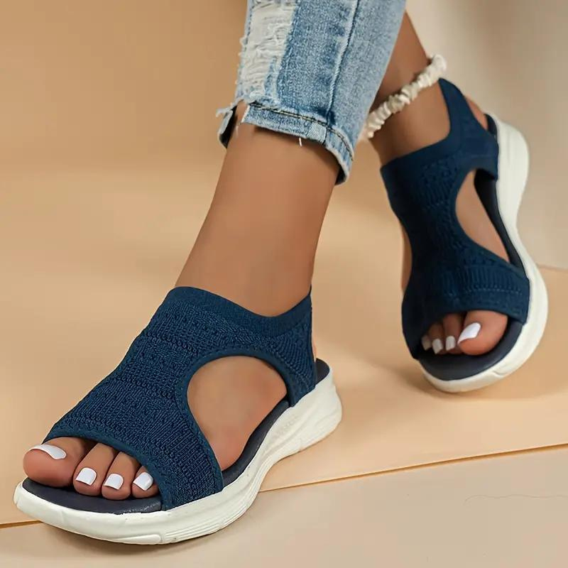Women Stretch Knit Open-Toe Sandals | Eglantine