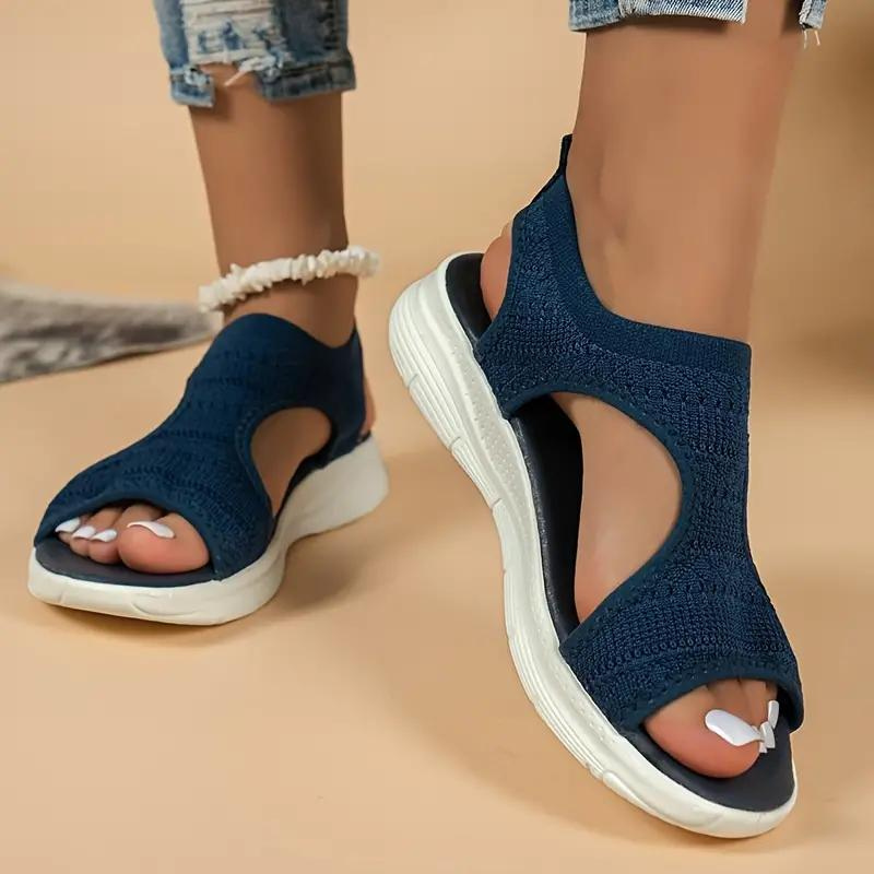 Women Stretch Knit Open-Toe Sandals | Eglantine