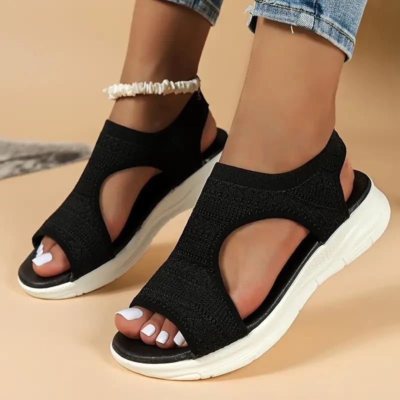 Women Stretch Knit Open-Toe Sandals | Eglantine