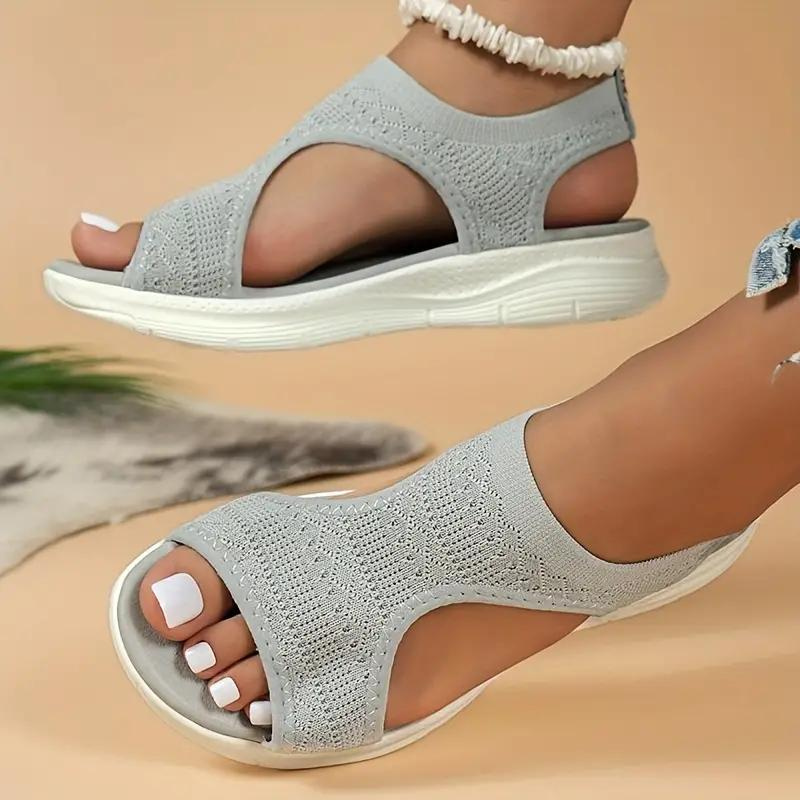 Women Stretch Knit Open-Toe Sandals | Eglantine