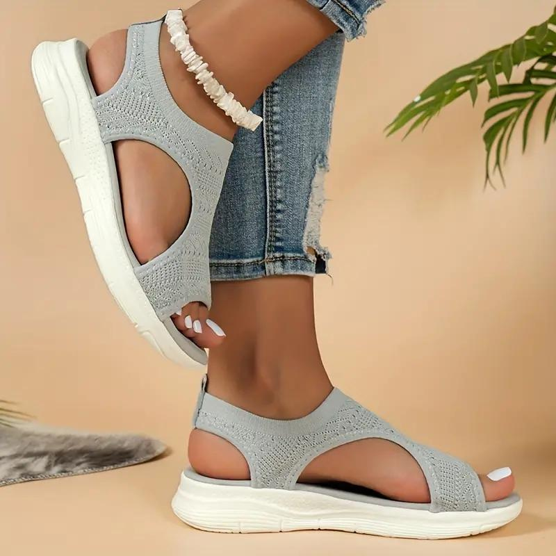 Women Stretch Knit Open-Toe Sandals | Eglantine