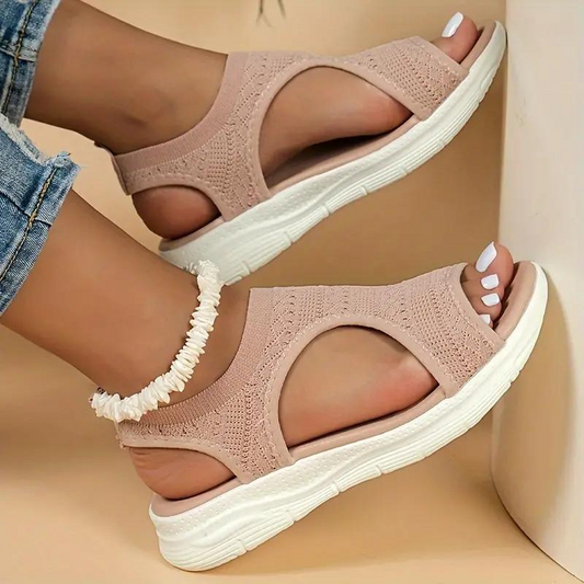 Women Stretch Knit Open-Toe Sandals | Eglantine