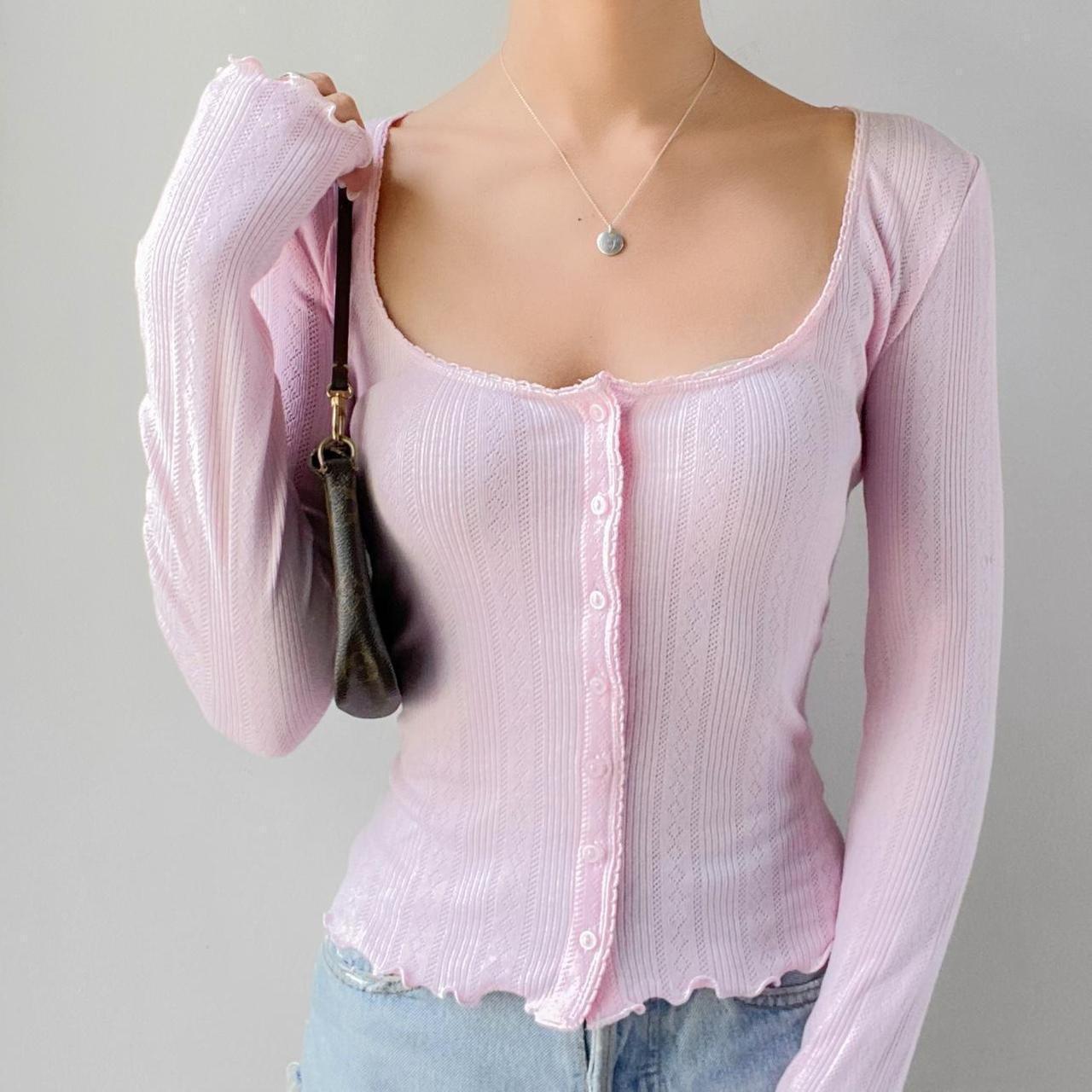 Women Romantic Button-Up Ribbed Cardigan | Ismerie
