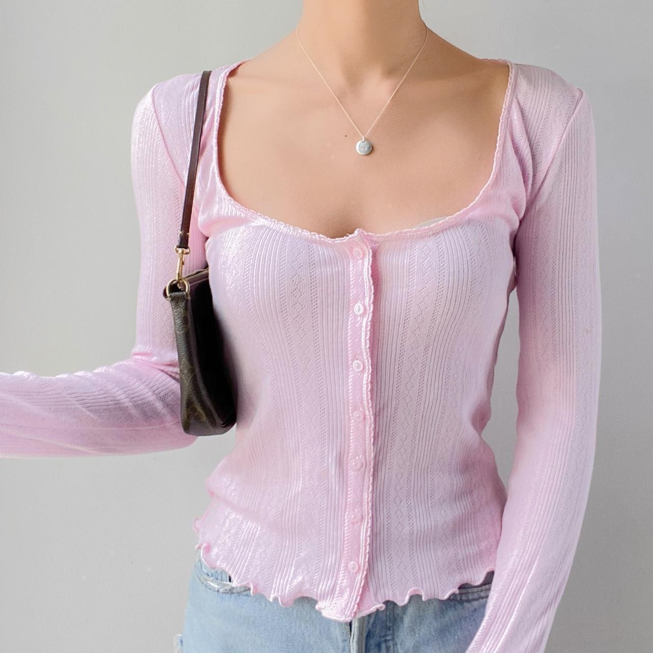 Women Romantic Button-Up Ribbed Cardigan | Ismerie