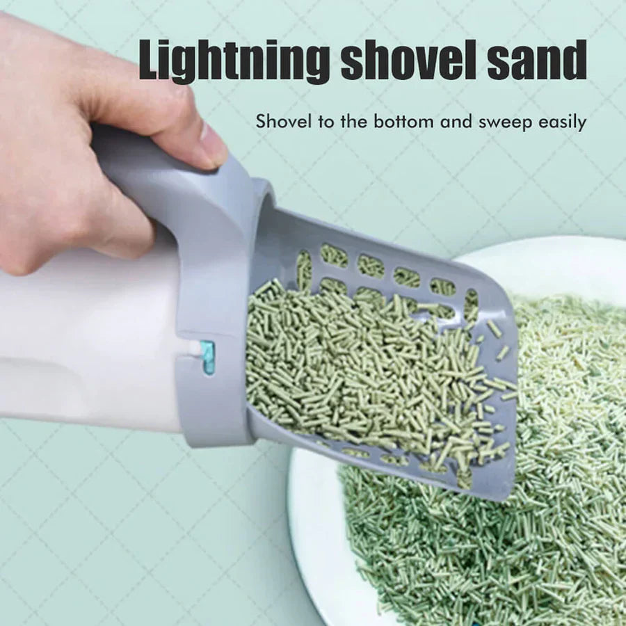 Cat Litter Box With Scoop Plastic | Essential Tool for Easy Cleaning-3